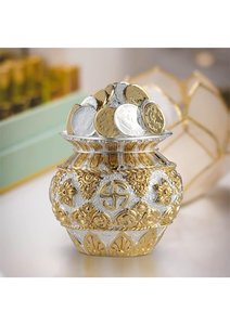 Moneda Kuber Kalash Chapada en Oro y Plata de 5 Pulgadas, Diseño Minimalista, para la Prosperidad y el Bienestar del Hogar, Templo, Vastu, Religiosa, Diwali, Aniversario - Product Image 2