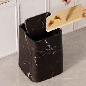Mới Mở Hàng Đầu Hộ Gia Đình Nhựa Thùng Rác <span class=keywords><strong>Bin</strong></span> Với Đá Cẩm Thạch Mô Hình Cho Nhà Phòng Khách Phòng Tắm-Mới Cho Khách Sạn Homestay - Product Image 4