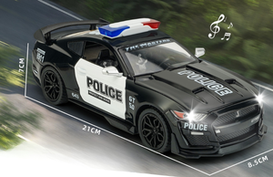 Pandas 1:24 Diecast mô hình trẻ em 'hợp kim cảnh sát xe xe đồ chơi kim loại mô phỏng với pull-back & mở cửa các tính năng - Product Image 3