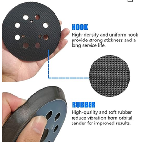 Almohadillas de lijadora de repuesto de 6 pulgadas, almohadillas de lijado de gancho y bucle de 5 "y 8 orificios para LIJADORA ORBITAL aleatoria - Product Image 5