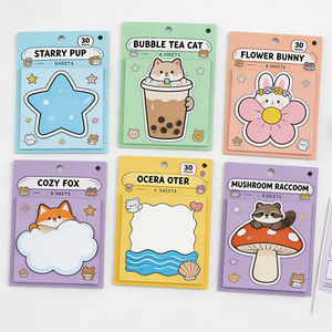 Bloc de Notas Adhesivas con Dibujos Animados Coloridos, 30 Hojas Cada Uno, Juego de Blocs de Notas Adhesivas para Uso en la Oficina y la Escuela - Product Image 6