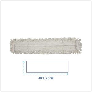 Tête de balai Boardwalk 1648 pour dépoussiérage, 48 x 5, en coton blanc/fibres synthétiques, enveloppement manuel, panier en plastique avec clip pour usage domestique - Product Image 3