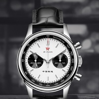 Jam Tangan Mekanis Chronograph Pria Red Star Panda 1963 St1901 Movement Gooseneck 40mm Luminous Sapphire Pilot Watch