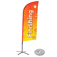 Drapeau publicitaire personnalisé double face en polyester avec mât en fibre de verre, impression par transfert thermique, promotion commerciale extérieure