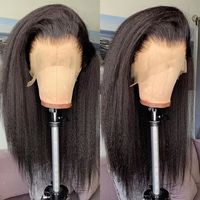 Peluca de Cabello Humano Virgen 100% Peruano Rizado Kinky con Cierre 4x4 5x5, Peluca Frontal HD Sin Pegamento de 40 Pulgadas 13x6 13x4, Pelucas de Cabello Humano