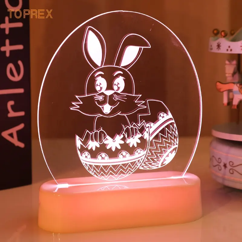Paskalya parti festivali dekor taşınabilir usb pil kaynağı tavşan led tavşan gece lambası