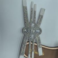 Empeigne de chaussure en cuir semi-finie personnalisée avec TPU et strass multi-éléments, respirante, confortable, durable, clips à strass tendance