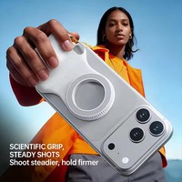 Support magnétique pour téléphone avec poignée de stabilisation pour appareil photo, stabilisateur de selfie avec lumière d'appoint pour iPhone et Android