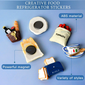 Fabricant OEM ODM – Aimant de réfrigérateur en résine 3D de qualité supérieure en forme de nourriture pour la décoration de cuisine, collection de cadeaux sur le thème des restaurants - Product Image 1
