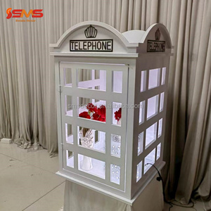 Nuovo Design SMS per Forniture per Feste, Decorazione Matrimoniale, Cabina Telefonica Unica in Metallo Bianco, Supporto per <span class=keywords><strong>Libro</strong></span> degli Ospiti Audio - Product Image 2