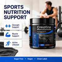 Créatine monohydrate en poudre micronisée, renforce l'immunité, augmente la masse musculaire, compléments pré-entraînement, étiquette claire, fabricant pour adultes