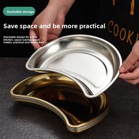 Nouveautés : Plateau de service de luxe en acier inoxydable argenté, durable, de qualité alimentaire, pour collations, 25 cm, avec logo personnalisé
