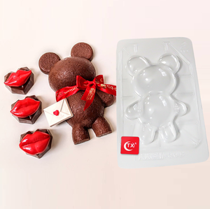 Lixsun nouveau plastique trois pièces 3D ours moule PET transparent chocolat glaçage fondant biscuit gâteau moule pour bricolage outils de cuisson - Product Image 2