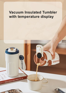 Tumbler da viaggio in acciaio inossidabile da 15 once con Display della temperatura intelligente Touch tazza da <span class=keywords><strong>caffè</strong></span> isolata sottovuoto con <span class=keywords><strong>caffè</strong></span> comodo - Product Image 3