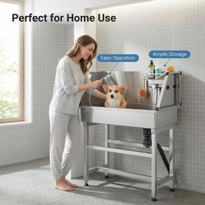 Stazione di Lavaggio Professionale per Cani PAT PET, Vasca in Acciaio Inox da 34 Pollici per <span class=keywords><strong>Toelettatura</strong></span> di Cani e Gatti di Piccola Taglia - Product Image 2