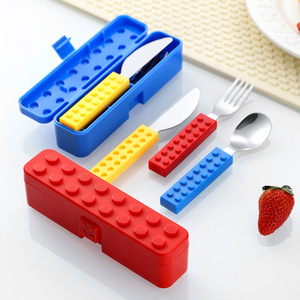 <span class=keywords><strong>Estuche</strong></span> Portátil <span class=keywords><strong>para</strong></span> Regreso a Clases con Asas de Plástico, Juego de <span class=keywords><strong>Cubiertos</strong></span> de Acero Inoxidable 304 <span class=keywords><strong>para</strong></span> Niños, Juego de 3 Piezas: Cuchillo, Tenedor y Cuchara - Product Image 4