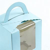 Maßgefertigte Macaron-Blaue Kartonschachteln mit Klarsichtfenster und Griff, Ideal für die Verpackung Kleiner Geschenke