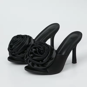 Sandales de créateur Flowers 2026 pour femme, mules de luxe à talons aiguilles pour soirée - Product Image 6