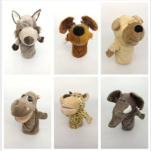 Marionetas de mano de animales con boca abierta, juguetes de peluche de panda y cachorro listos para usar, marionetas de dedo de trapo para guardería, malla de algodón PP, venta al por mayor - Product Image 2