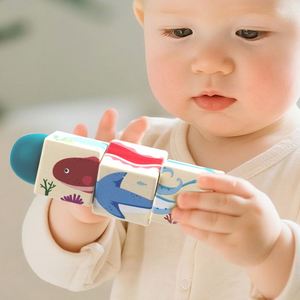 Baby First Gift Cute Toy Matching Pattern Rotating Spin Twist Blocks Eco-friendly Wooden Animal <b>Puzzle</b> - Product Image 4