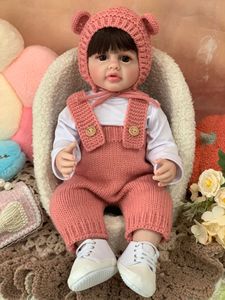 Poupée Bébé Reborn Interactive Sonore <span class=keywords><strong>qui</strong></span> <span class=keywords><strong>Parle</strong></span>, <span class=keywords><strong>Pleure</strong></span> <span class=keywords><strong>et</strong></span> Rire, 55 cm (22 pouces), Entièrement en Vinyle, Jouet pour Enfants, Poupée Bébé Pondérée pour Jeu d'Imitation - Product Image 4