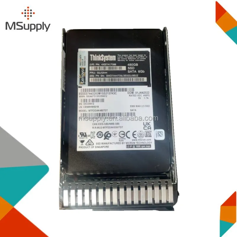 02jg544 4xb7a17088 480GB TLC chính SATA 3.0 6gbps trao đổi nóng 2.5 inch 5300 Max mtfddak480tdt ổ đĩa trạng thái rắn nội bộ