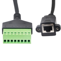 Câble RJ45 femelle vers 8 broches UTP DVR, rallonge Ethernet AV CCTV, connecteur à bornes à vis, séparateur 30 cm sans soudure pour Cat5 6 7
