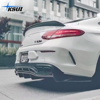 C63 AMG coupé PSM Style diffuseur en Fiber de carbone pour Mercedes Benz classe C W205 C63S coupé pare-chocs arrière lèvre Kit de carrosserie
