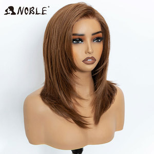 Cho tổng hợp ren phía trước Tóc Giả 13x3 nắp nhỏ miễn phí phần Pre ngắt <span class=keywords><strong>Bob</strong></span> 16 "thẳng lớp cho Nâu chịu nhiệt phụ nữ - Product Image 4