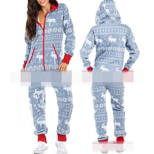 Navidad mujeres hombres <span class=keywords><strong>mono</strong></span> <span class=keywords><strong>pijama</strong></span> cuerpo completo árbol de Navidad estampado cremallera frontal familia <span class=keywords><strong>pijama</strong></span> a juego conjunto - Product Image 5