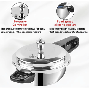 Casserole à pression en aluminium haute performance et robuste de 5 litres avec base compatible induction, revêtement antiadhésif durable à l'extérieur - Product Image 5