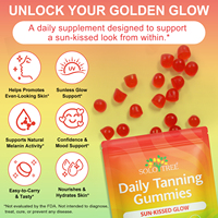Gomitas Autobronceadoras SOLOTREE, Favorecen el Bronceado Natural, Nutren, Protegen, con L-Tirosina y Betacaroteno, Bronceado Diario