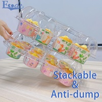 Boîtes en plastique pour cupcakes, écologiques, jetables, personnalisables, avec gaufrage, sacs de transport alimentaire pour sushis, nouilles, gâteaux