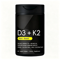 Gélules de Vitamine D3 + K2 pour Adultes OEM – Soutient la Santé Osseuse et Immunitaire, Soulage le Stress – 5000 UI D3 + 100 mcg K2 – 60 Gélules