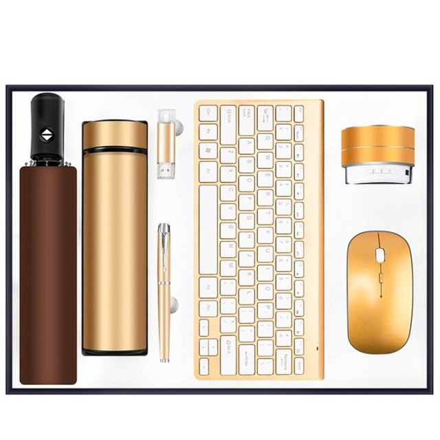 2021 Annual Luxury Corporate Office Gift Kit,Unique Wireless Speaker Mouse Keyboard Promotion Business Gift Set