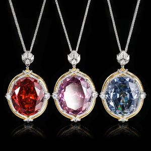 2026 new Hot Sale jewelry simulation color treasure large <b>egg</b>-shaped retro brushed craft pendant necklace stone 25*30 - Product Image 3