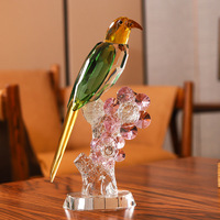 Nouvelle décoration d'intérieur de style chinois géométrique en cristal blanc, hôtel pour oiseaux, salon, meuble TV, décoration douce, ornement artisanal de perroquet