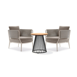 Conjunto de sofá de lujo para Hotel, conjunto de sofá impermeable para exteriores, conjunto de muebles de mimbre de tela de aluminio de calidad superior moderna para jardín - Product Image 3