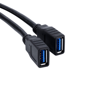 Lung Kay 20P To 2AF Female USB Adapter Cable For Hard Drive And USB 3.0 Chassis <b>Bracket</b> <b>Black</b> PVC Nickel Plating - Product Image 4