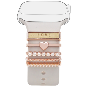 Anillo decorativo para Apple Watch Band Strap Creative Love Pearlet decorar <span class=keywords><strong>correa</strong></span> de <span class=keywords><strong>reloj</strong></span> accesorios encantos para <span class=keywords><strong>iPhone</strong></span> <span class=keywords><strong>correa</strong></span> de <span class=keywords><strong>reloj</strong></span> - Product Image 6