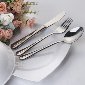 Soporte Personalizar Logo Hotel Restaurante Sirviendo Cuchara Cuchillo Tenedor y Cuchara Cubiertos de <span class=keywords><strong>plata</strong></span> brillante - Product Image 2