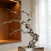 Sculpture personnalisable BZY en forme de coffre, cadeau de bureau intérieur, grande sculpture extérieure en acier inoxydable miroir