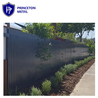 Listones de Aluminio con Aspecto de Madera Vertical, Valla de Jardín, Valla de Patio