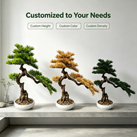 Bonsai Pinus Hijau Buatan 70cm, Pohon Pinus Thunbergii Imitasi, Tahan UV, Ramah Lingkungan, untuk Meja Kedai Teh Cina