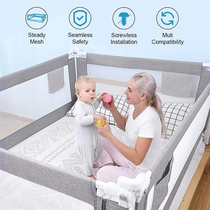 Barandilla de Seguridad para Cama de Bebés y Niños Pequeños, Elevación Vertical Unilateral, Altura Ajustable, Barandilla Anticaídas con Tela Transpirable - Product Image 3