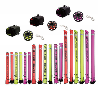 Bouée de signalisation de surface pour plongée de 6 pieds (SMB/DSMB) en nylon 210D et TPU haute visibilité avec valve de gonflage à verrouillage automatique