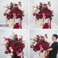Arrangement floral de luxe en roses artificielles en soie, boule de fleurs blanches, 50 cm, 60 cm, 70 cm, 80 cm, pour centres de table de mariage