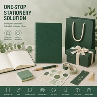 Carnet promotionnel A5 en coton recyclé kraft, reliure cousue personnalisée, 80 feuilles, gaufrage à sec, marque-page ruban