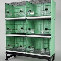 Cages d'Élevage pour Canaris Empilables et Pliables en Fil Blanc, Fabrication Artisanale, pour Inséparables, Emballage Carton