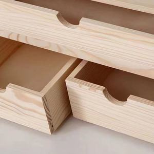 Wooden <b>Drawer</b> <b>Storage</b> <b>Box</b> Rectangle 6 Inch Standing Type Jewelry Cosmetic Organizer Desktop Organizer - Product Image 3